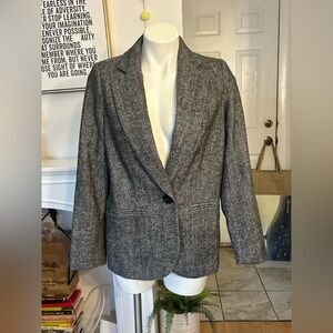 Astr the Label Herringbone Gray Women's Blazer